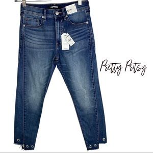 New Express Vintage Skinny High Rise Blue Jeans 2